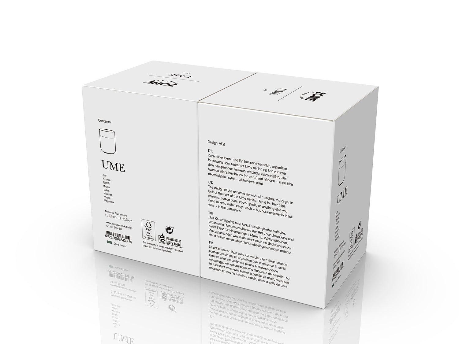 Pot avec couvercle UME en grès Vert olive Zone Denmark - Mathon - 6