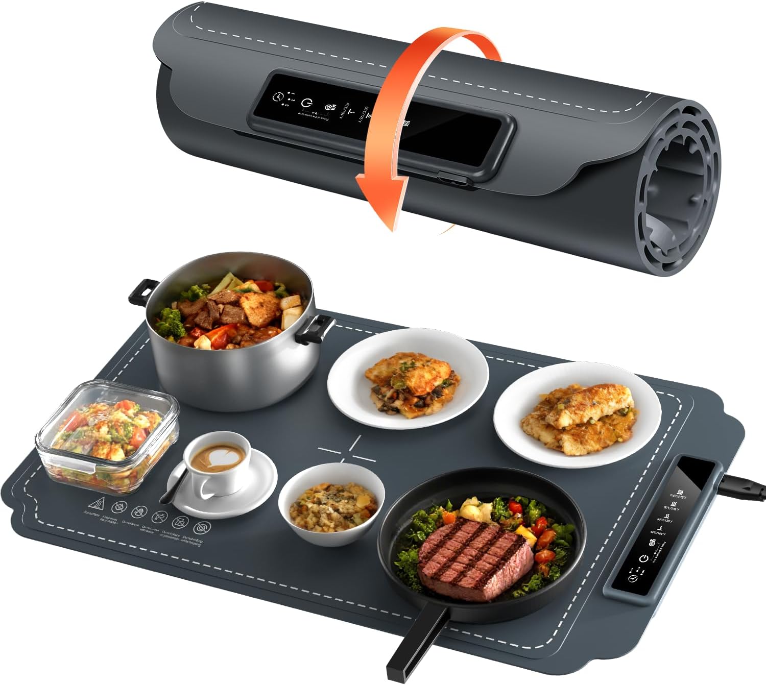 Chauffe-Plat Électrique Gris 4 Températures Pliable Vendos85 - Mathon