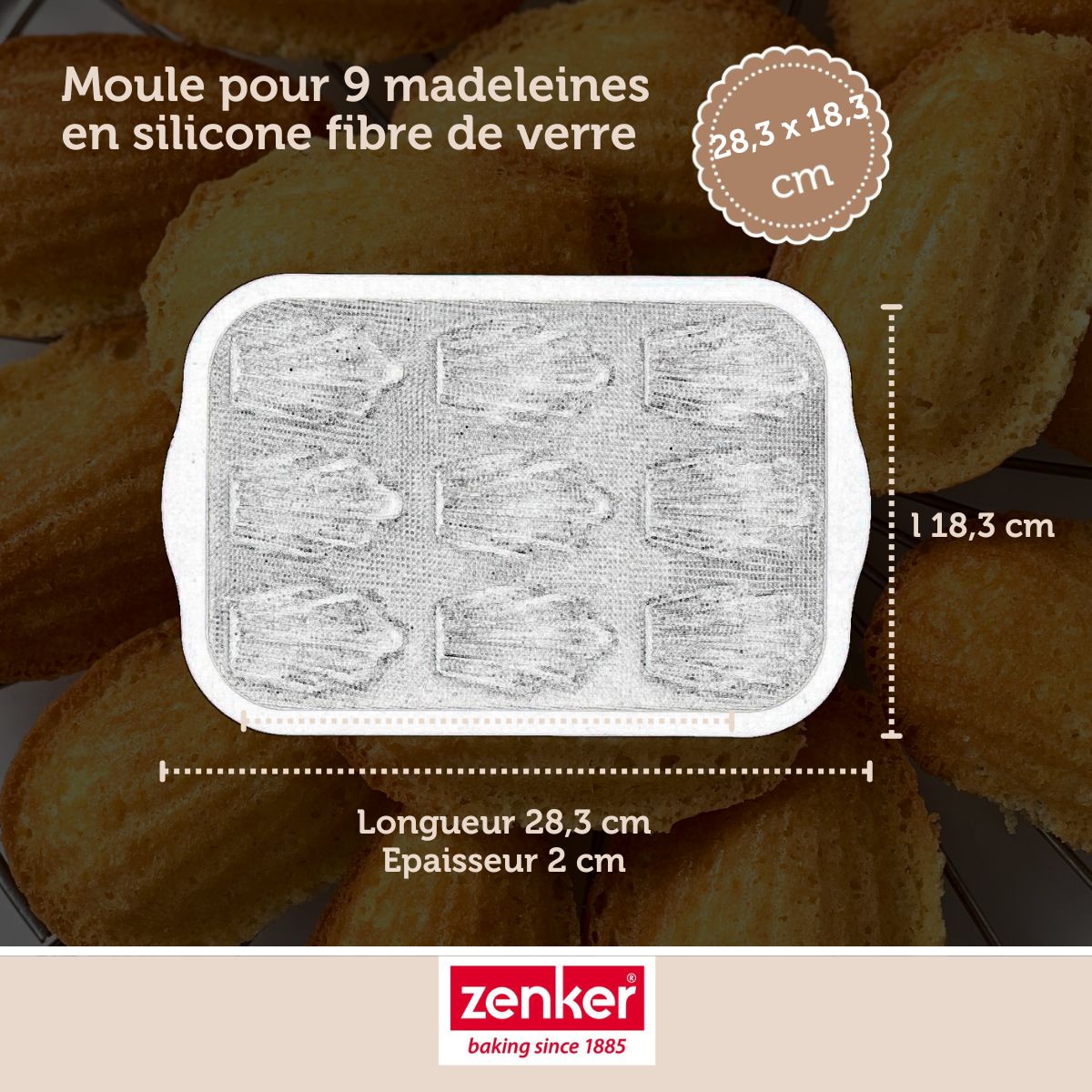 Moule 9 madeleines 28 x 18 cm Zenker Silicone fibre de verre Zenker - Mathon - 3