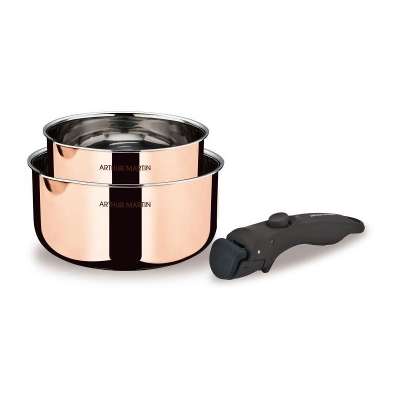 2 Casseroles 16-20 Cm + 1 Poignée -   - Am720gt - 3 Couches Triple Action - Tous Feux Dont Induction Arthur Martin - Mathon - 1