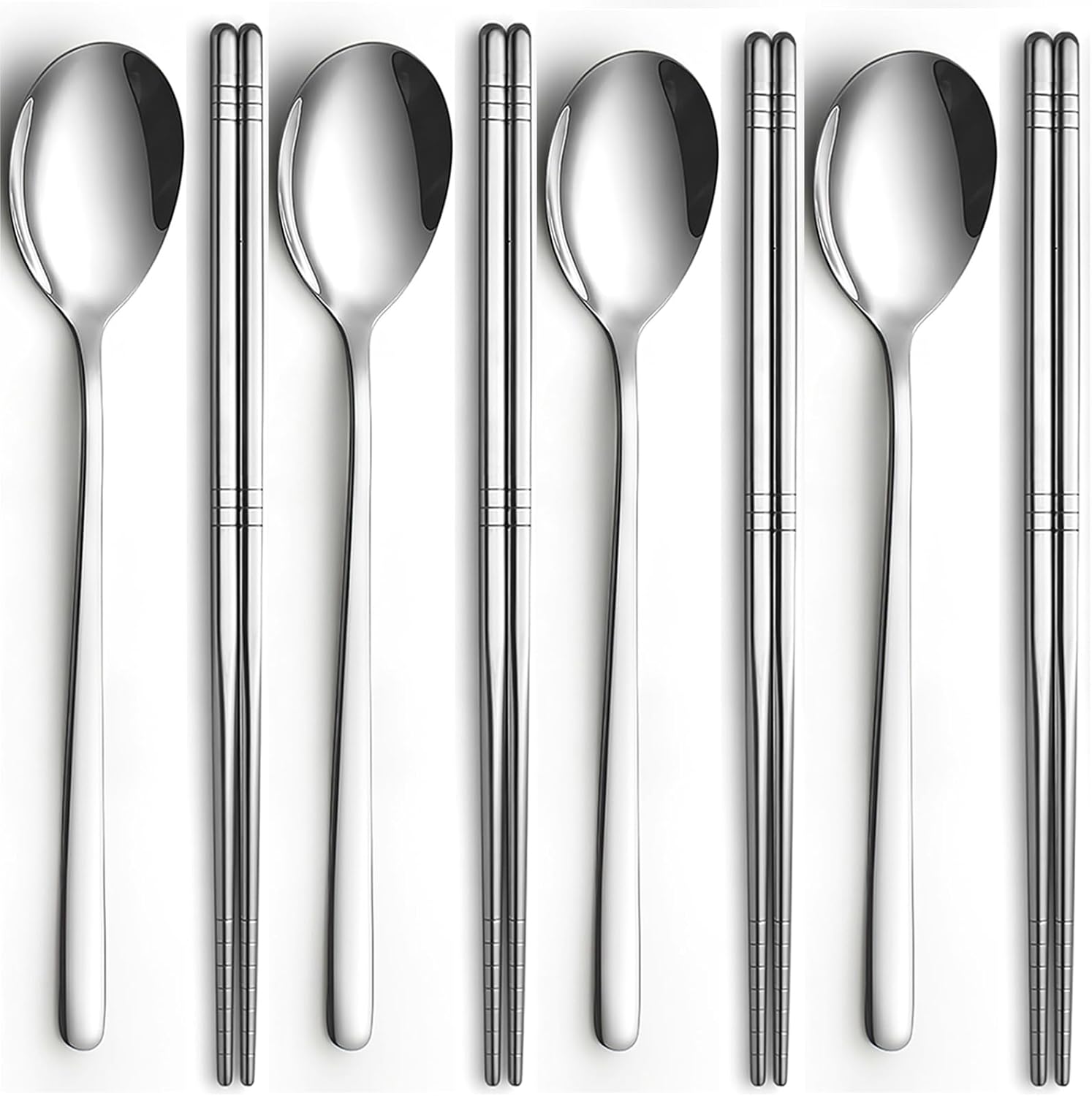 Set de baguettes et cuillères en acier inoxydable 225 mm Vendos85 - Mathon