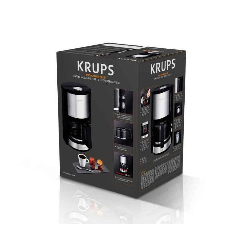 Km321010 Pro Aroma Plus Cafetiere Filtre Electrique, 1,25 L Soit 15 Tasses, Machine A Cafe, Noir Et Inox Krups - Mathon - 5
