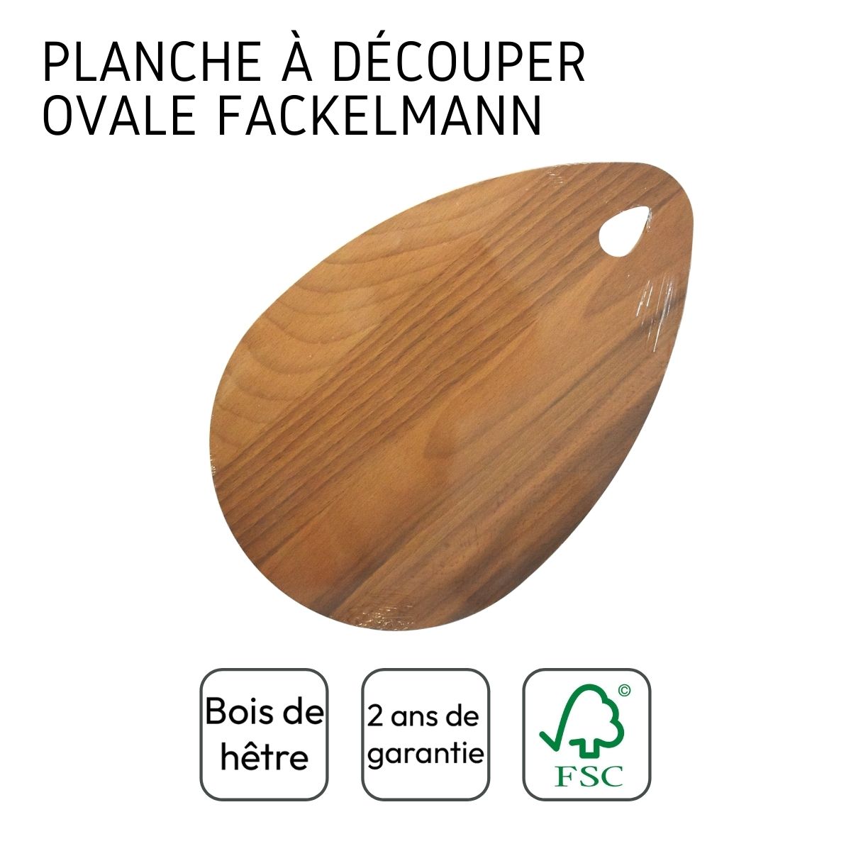 Planche à découper ovale, hêtre foncé 21 x 12 cm  Wood Edition Fackelmann - Mathon - 4