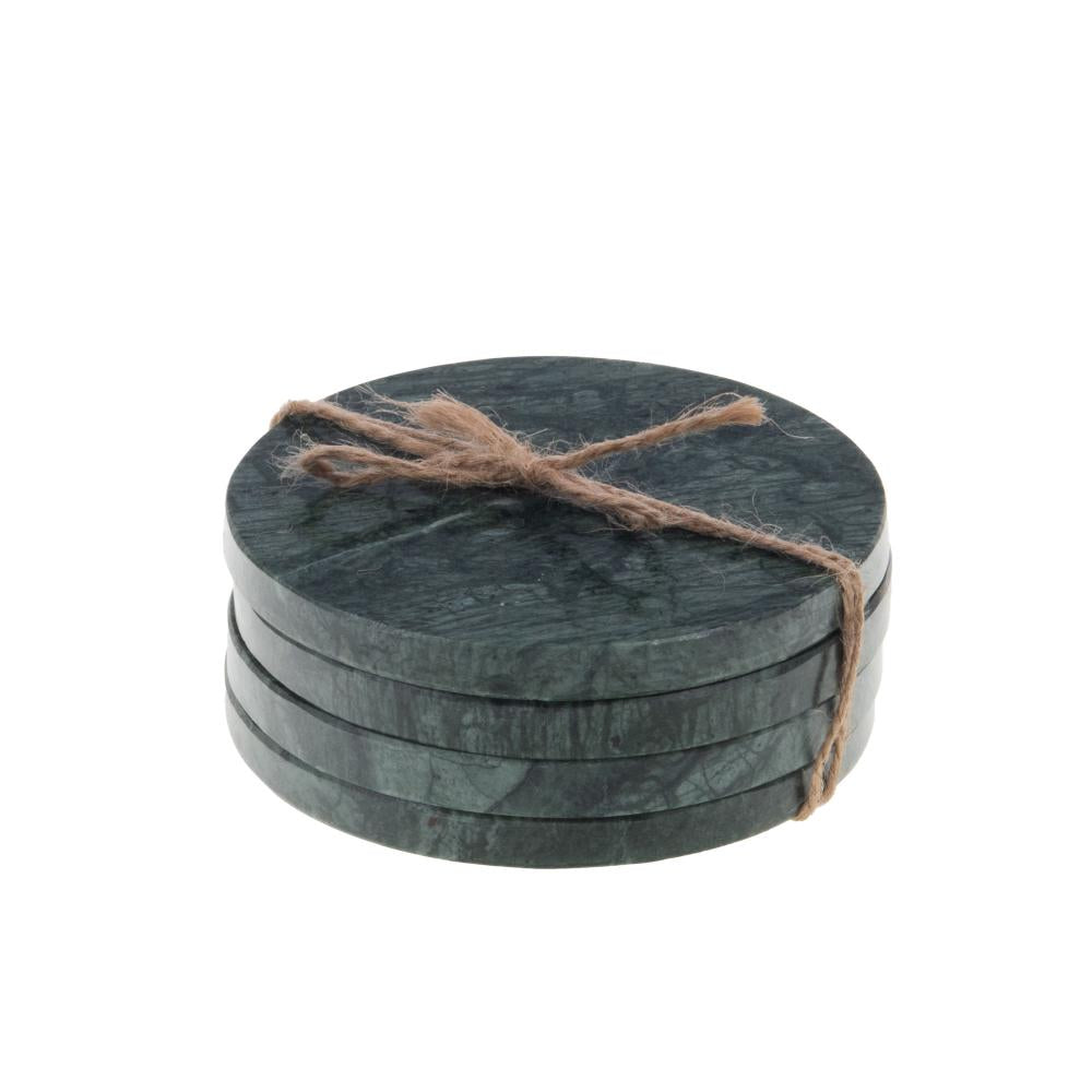 Set de 4 dessous de verre Marbre vert 10,5 cm Amadeus - Mathon - 1