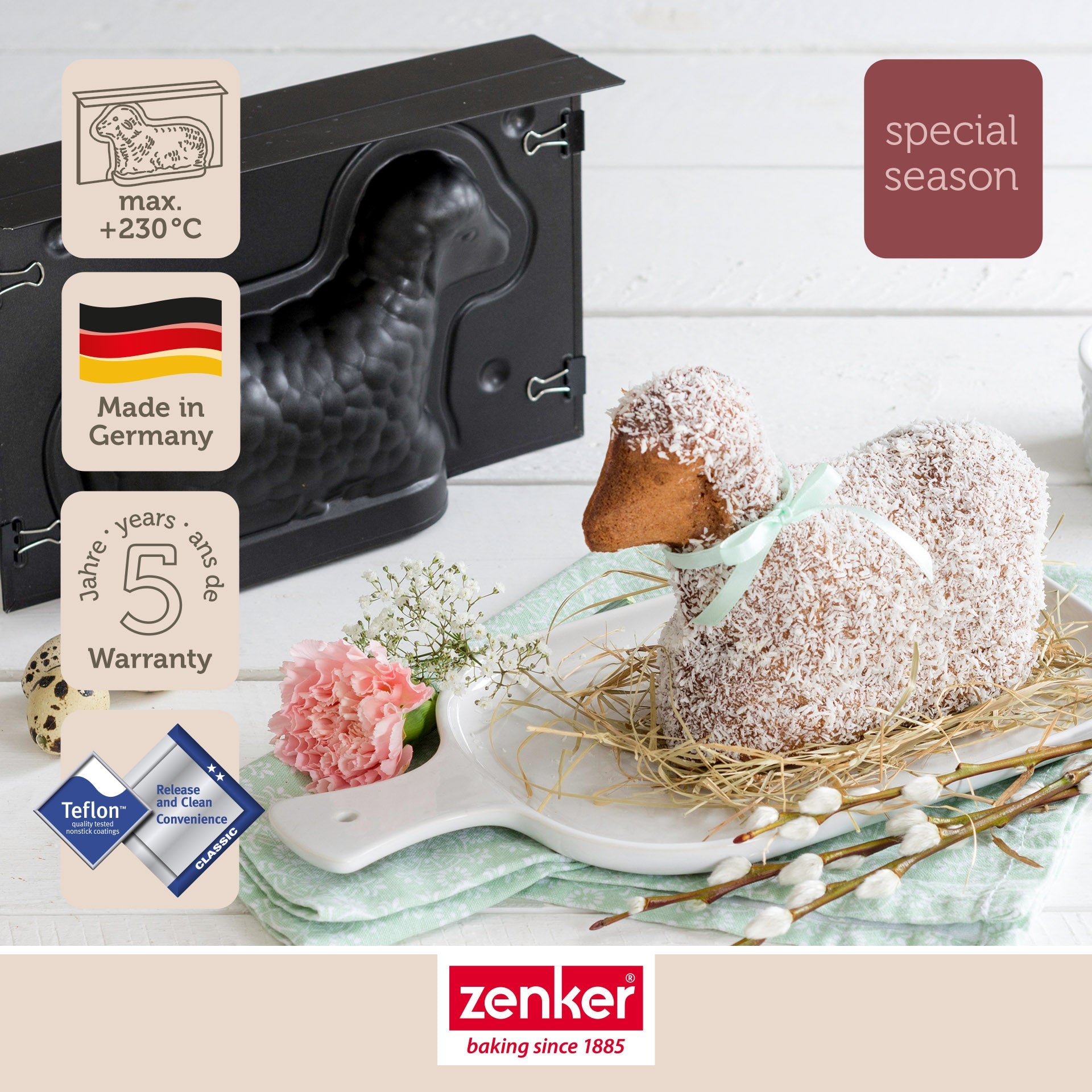 Moule agneau pascal 3D 700 ml pour Pâques Zenker Special Season Zenker - Mathon - 2