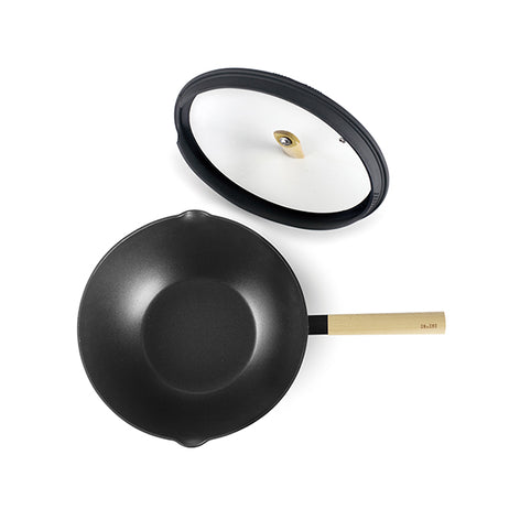 Wok aluminium antiadhésif avec couvercle 30 cm Ibili - Mathon - 2