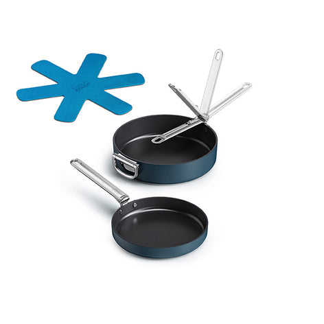 Set de 2 Poêles en aluminium revêtu Space 24 et 28 cm et séparateur protecteur  Joseph Joseph - Mathon - 2