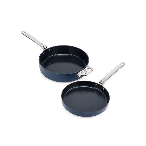 Set de 2 Poêles en aluminium revêtu Space 24 et 28 cm et séparateur protecteur  Joseph Joseph - Mathon - 1