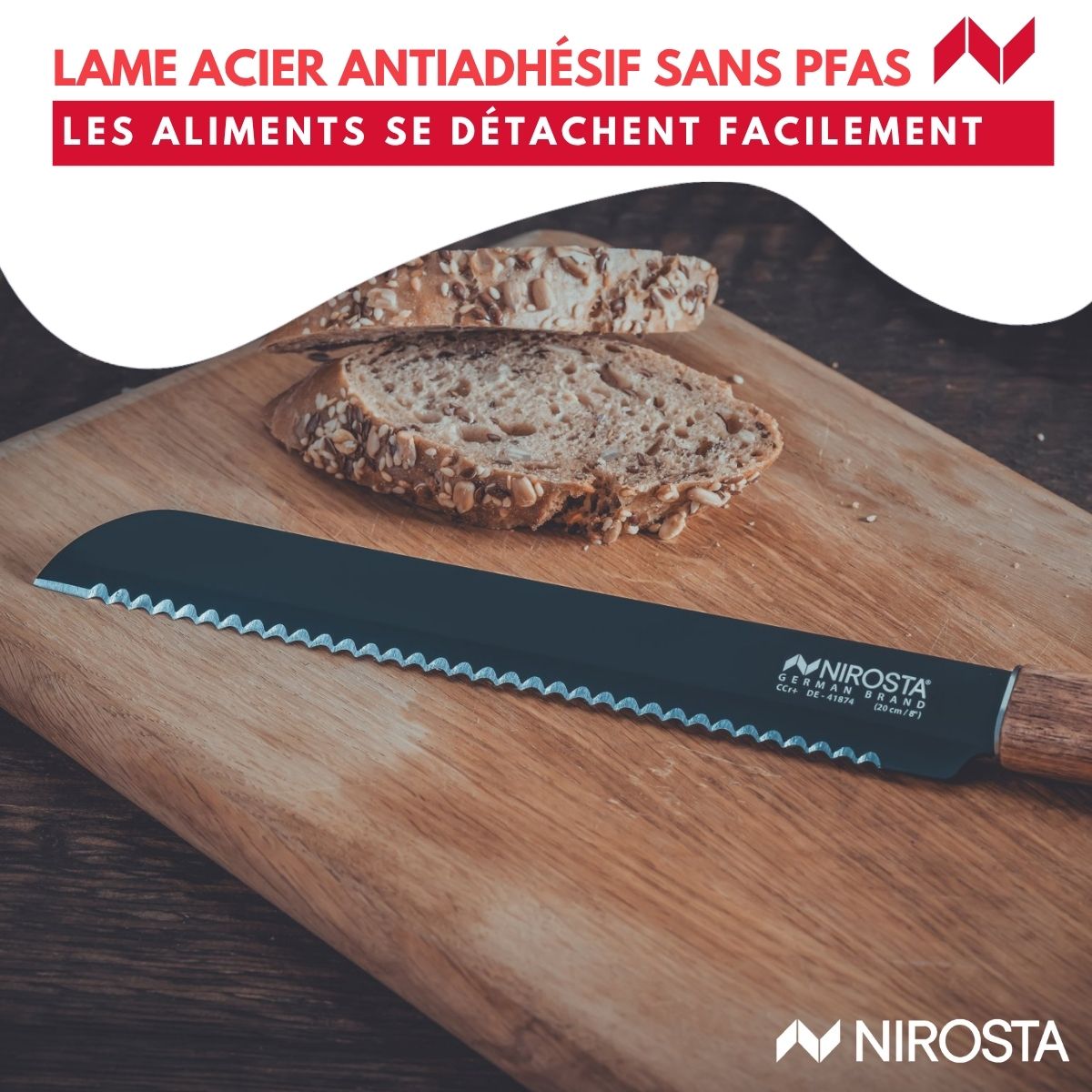 Couteau à pain 33,5 cm  Flow Nirosta - Mathon - 5