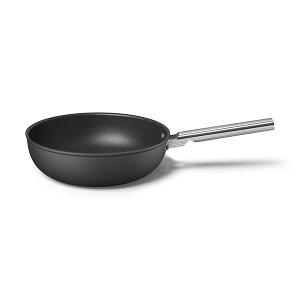 Wok aluminium antiadhésif 30 cm noir mat Smeg - Mathon - 2