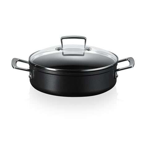 Sauteuse rondeau anti-adhérente Les Forgées 28 cm et couvercle en verre Le Creuset - Mathon - 1
