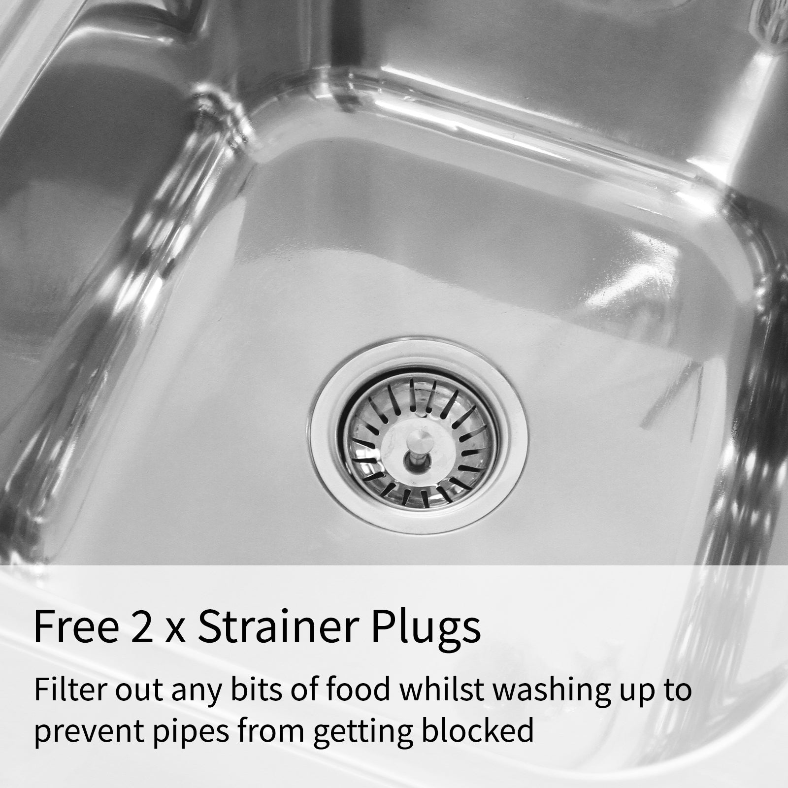 KuKoo Evier Professionnel /Plonge Inox sur Pied à Doubles Bacs – Egouttoir à gauche Kukoo - Mathon - 5