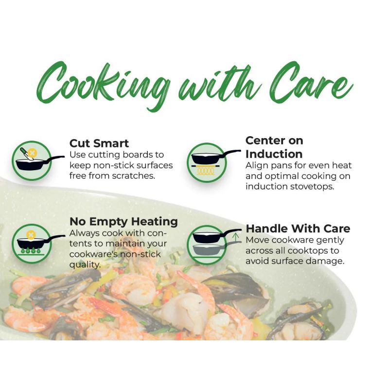 Batterie de cuisine 15 pièces Antiadhésif en Granit vert - Tous feux dont induction Just perfecto JL-787 Just Perfecto - Mathon - 3