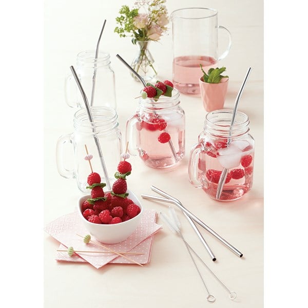 Set 6 pailles courbées en inox 21 cm Mathon - Mathon - 3