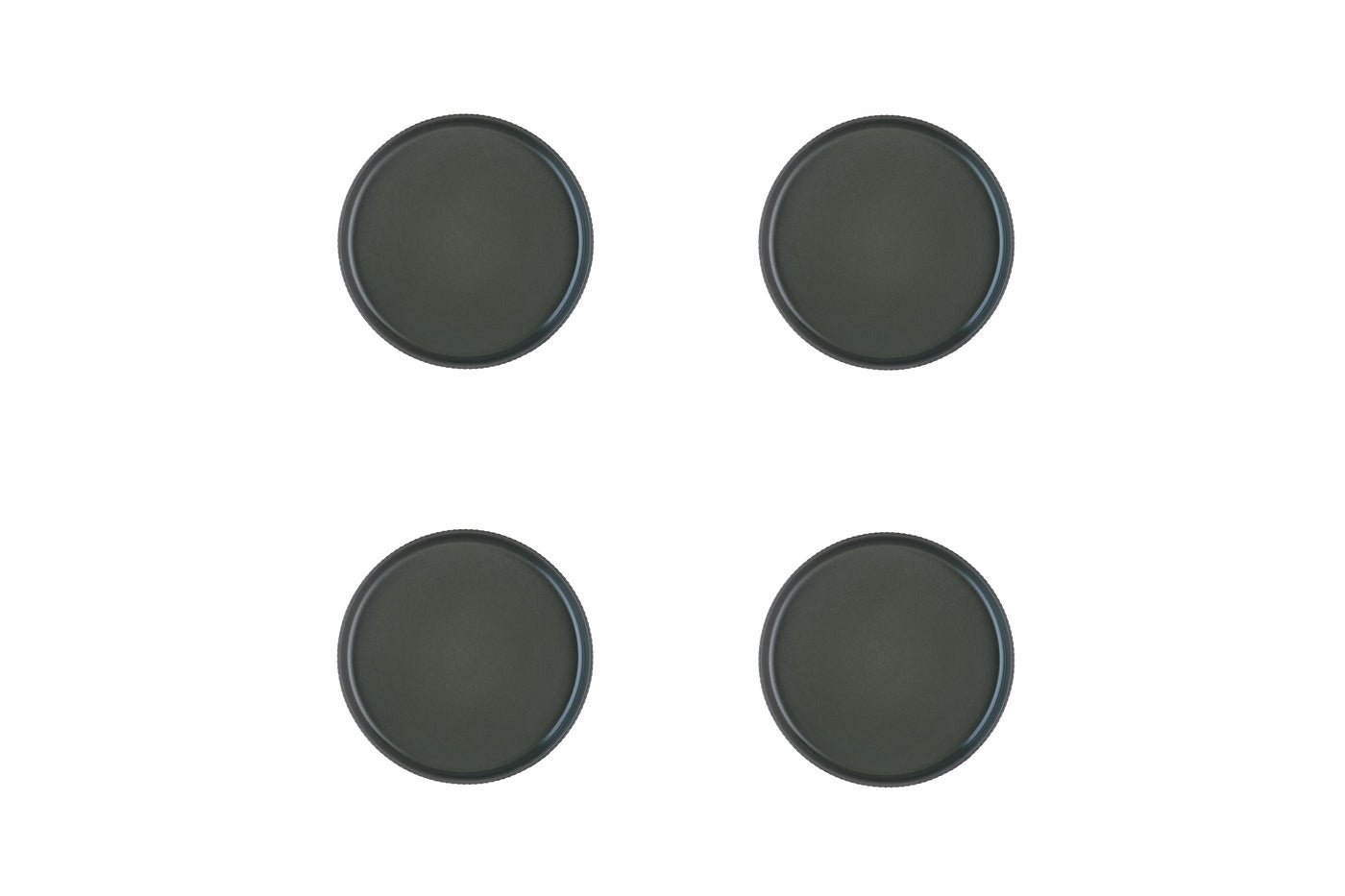 Lot de 4 assiettes à pain en grès vert D16.5 Björn - Mathon - 1