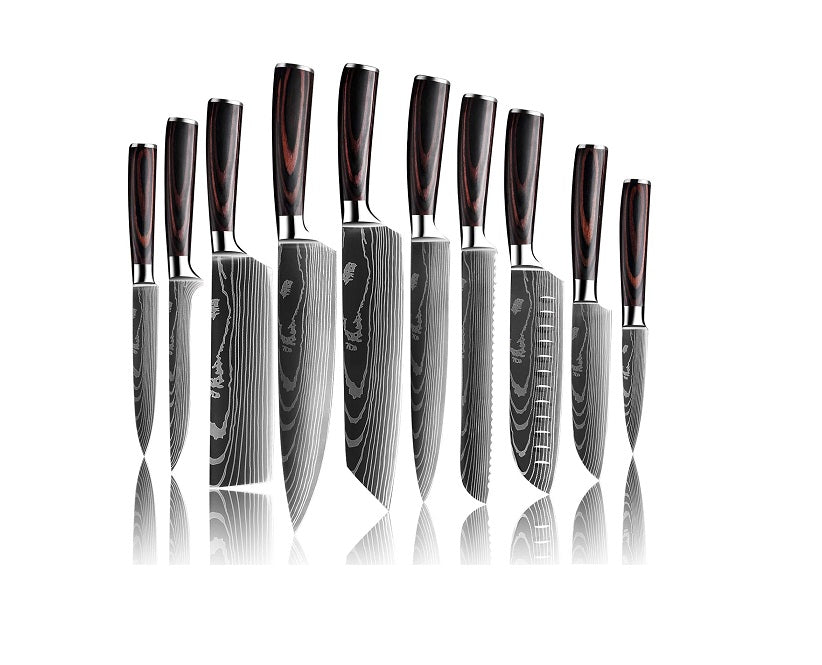 Couteaux de Cuisine Tranchants en Acier Inoxydable Multi-tailles avec Poignée Confortable Vendos85 - Mathon