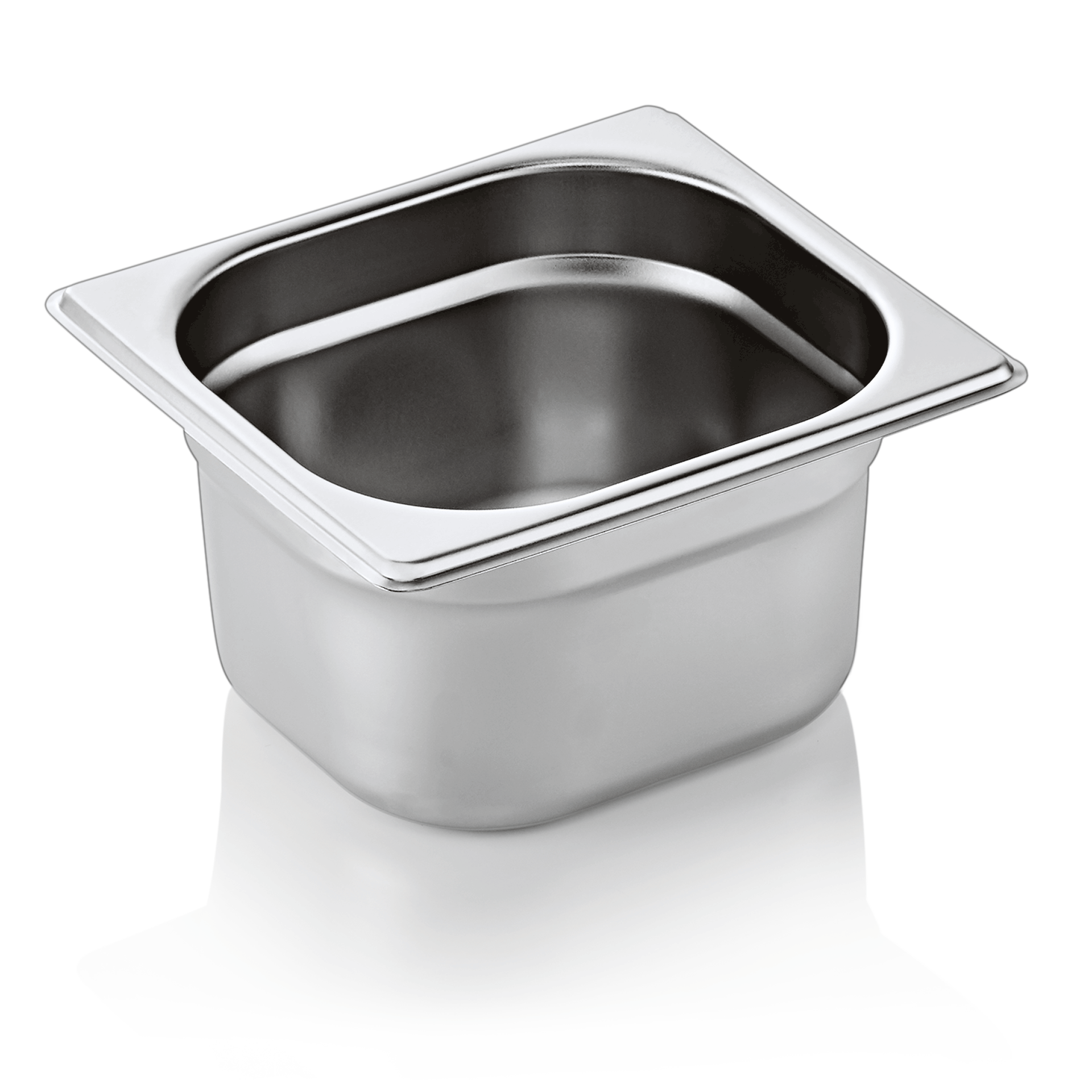 Bac GN 1/6 en Acier au nickel-chrome 1,6 L H 100 mm - WAS Germany - Mathon