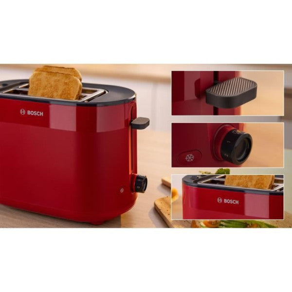 Grille Pain - Toaster Electrique  - Bosch - Tat2m124 Mymoment - Rouge Bosch - Mathon - 6
