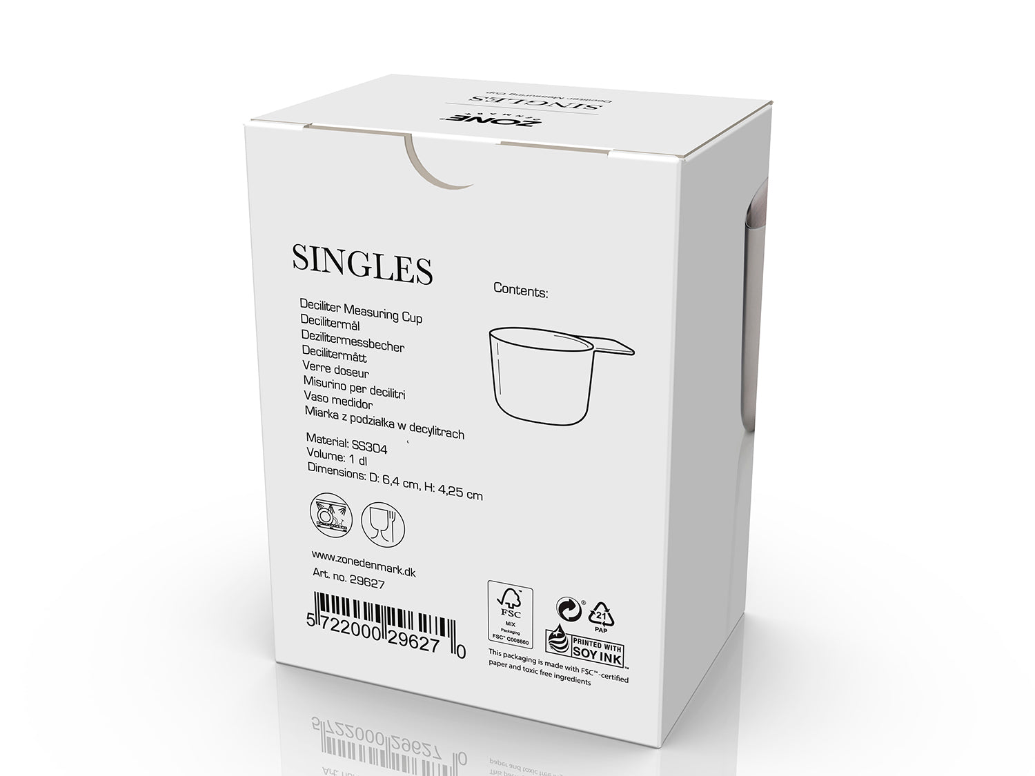 Verre doseur SINGLES en acier inoxydable Acier Zone Denmark - Mathon - 3