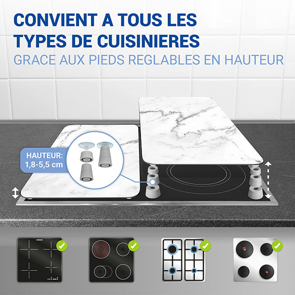 Set 2 couvre-plaques protection motif marbre Wenko by Maximex - Mathon - 5