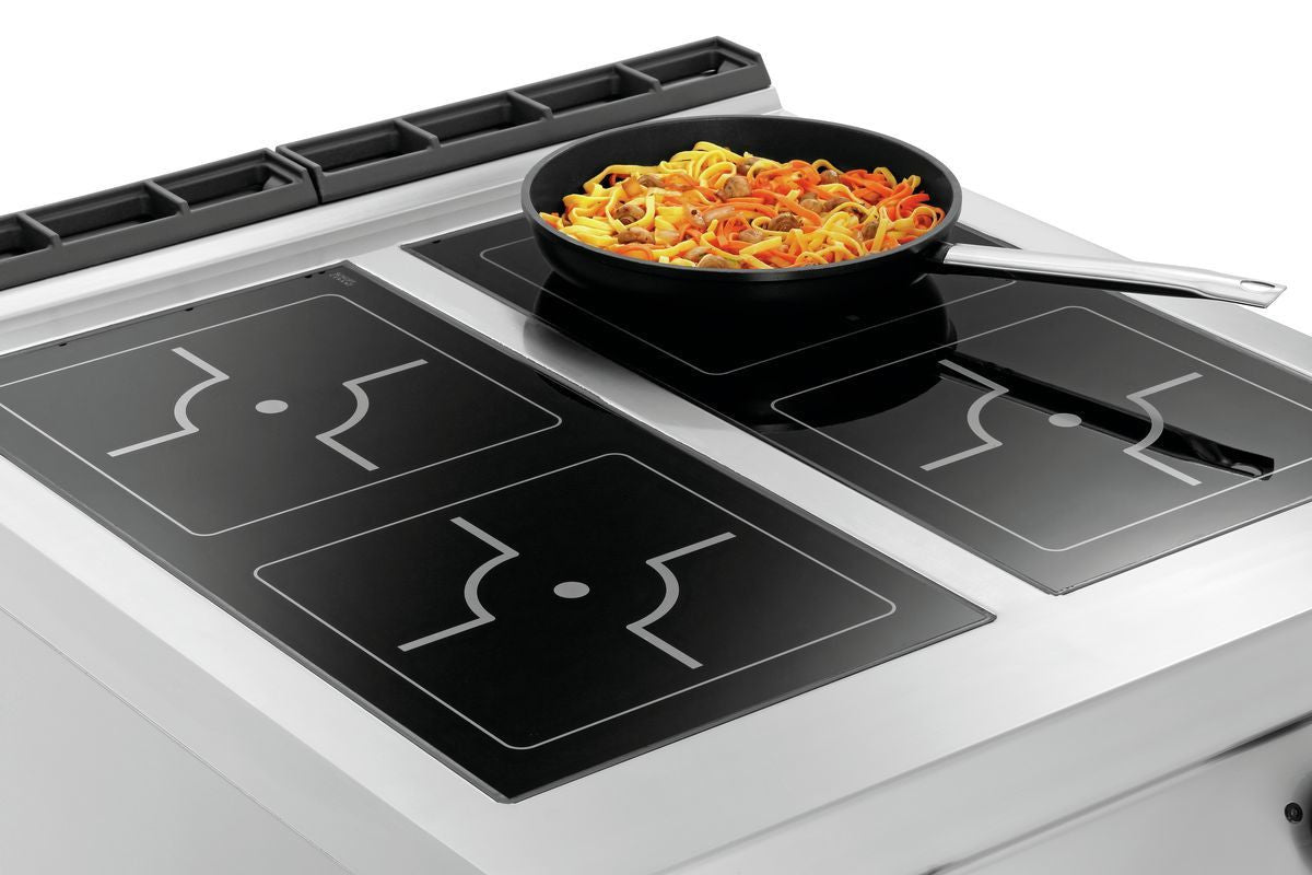 Fourneau à induction - 4 zones - 20 kW - soubassement ouvert - Bartscher - Mathon - 2