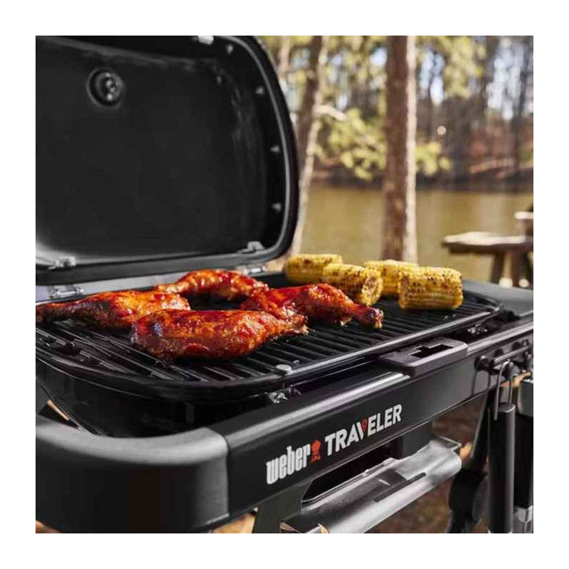 Barbecue A Gaz - Weber - Traveler Compact - Noir - Chariot Pliable - 2.2 Kw Weber - Mathon - 3