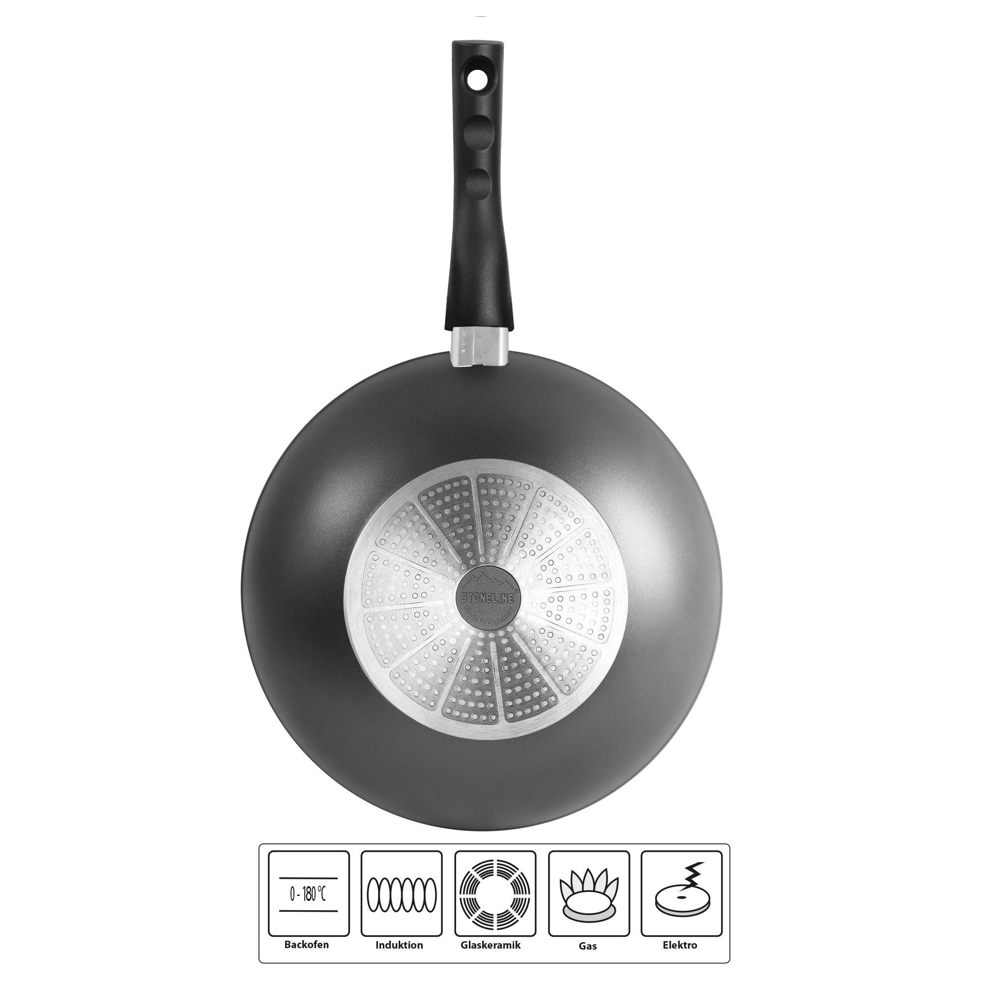 Wok 30 cm, avec poignée amovible, Made in Germany Stoneline - Mathon - 2