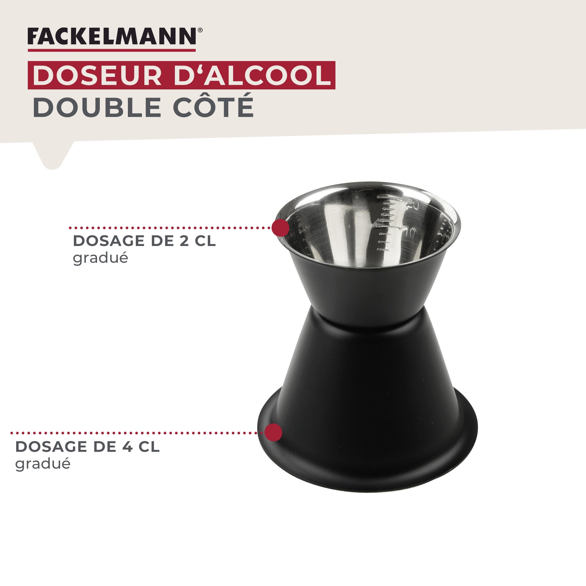 Doseur à cocktail 2 et 4 cl  Spectre Fackelmann - Mathon - 2