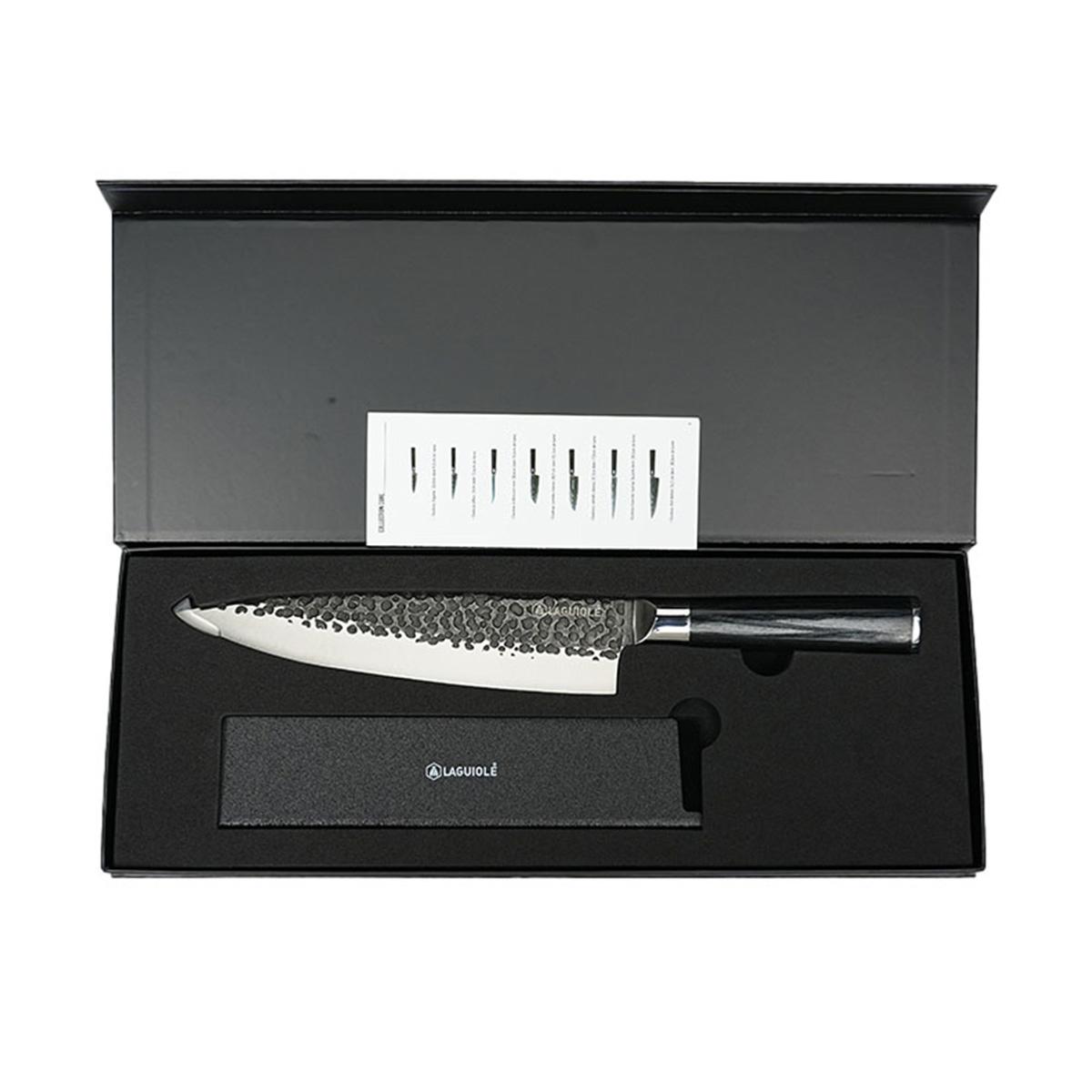 Couteau de chef noir 34cm avec étui - "Sen" Laguiole Cuisson - Mathon - 2