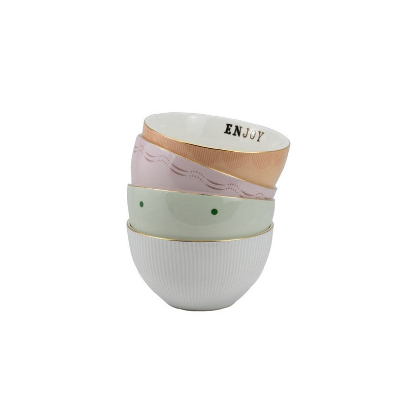 Coffret de 4 bols à céréales 15cm - Slogan Yvonne Ellen - Mathon - 7