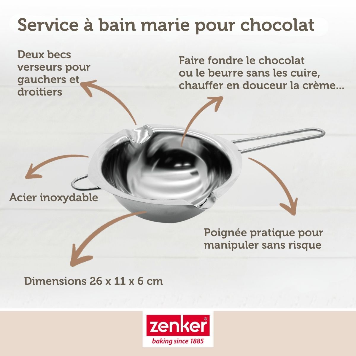 Service à bain marie et pince à friture pour beignets Zenker Smart Pastry Zenker - Mathon - 3