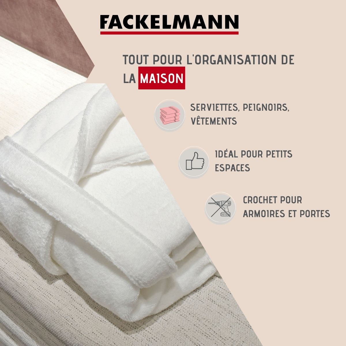 Crochet double pour porte  Tecno Fackelmann - Mathon - 2