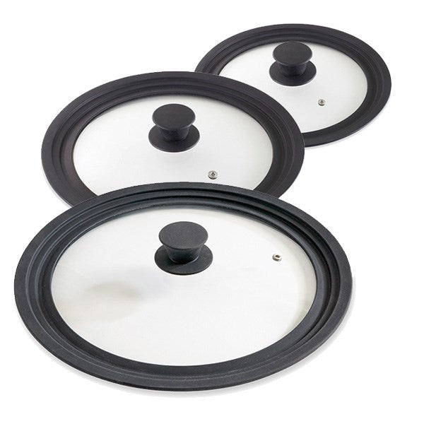 Lot 3 couvercles en verre multidiamètre de 16 à 32 cm Mathon - Mathon - 1