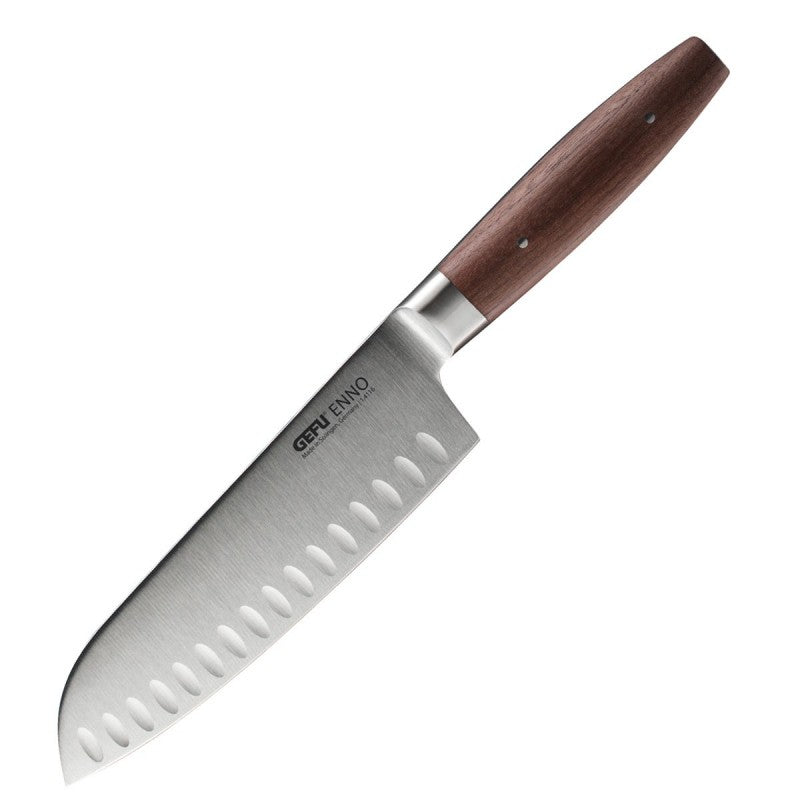 Couteau Santoku alvéolé Enno 18 cm avec lame cannelée en acier Gefu - Mathon - 1