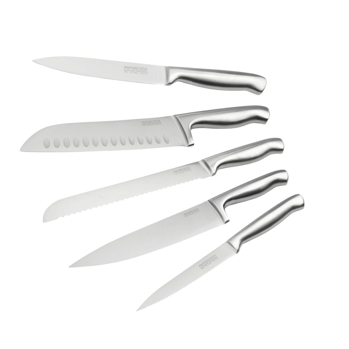 Ensemble de 5 couteaux de cuisine professionnels en inox de 24 à 33,5 cm  Star Nirosta - Mathon - 1
