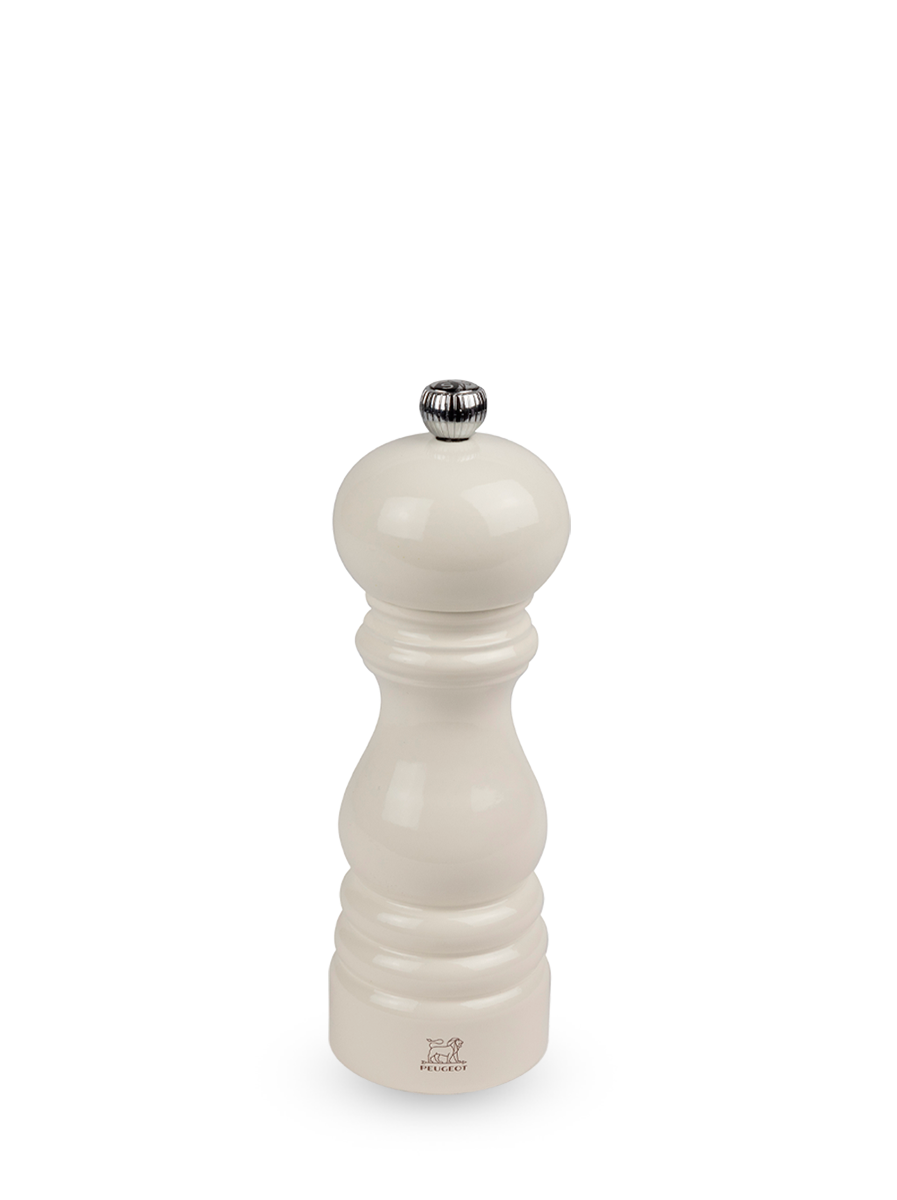 Paris Moulin à sel manuel en bois laqué, ivoire, 18 cm - 7in. Peugeot - Mathon - 1