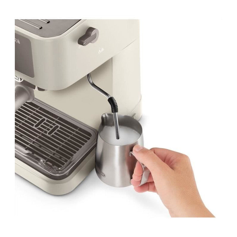 Machine A Expresso -   - Stilosa Ec235.cr - Solo Pompe - Bouilloire Inox - Compatible Ese - Buse Vapeur - Finition Creme Delonghi - Mathon - 3