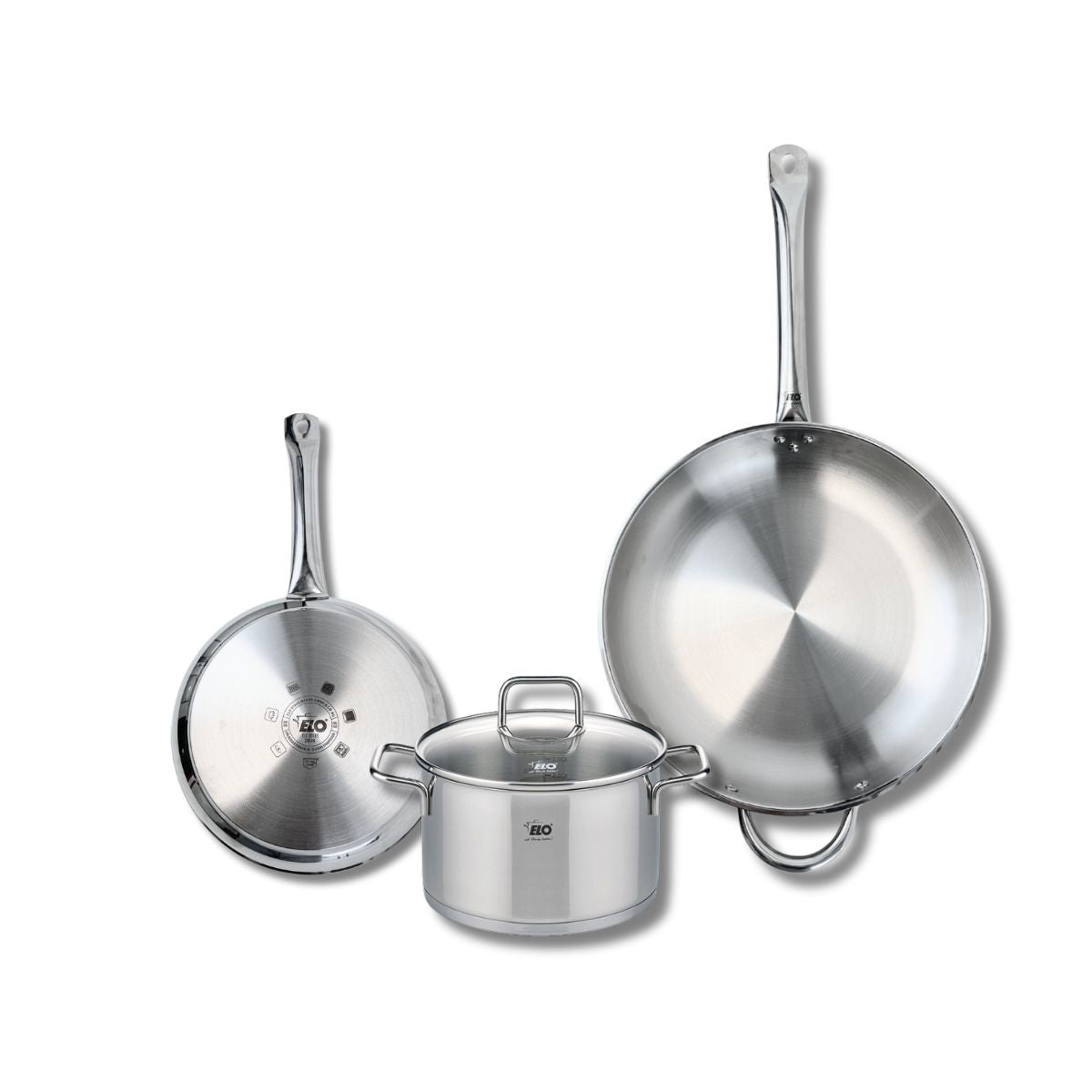 Ensemble de 2 Poêles de cuisson 24 et 32 cm et 1 faitout 20 cm  Profi Citrin Elo - Mathon - 1
