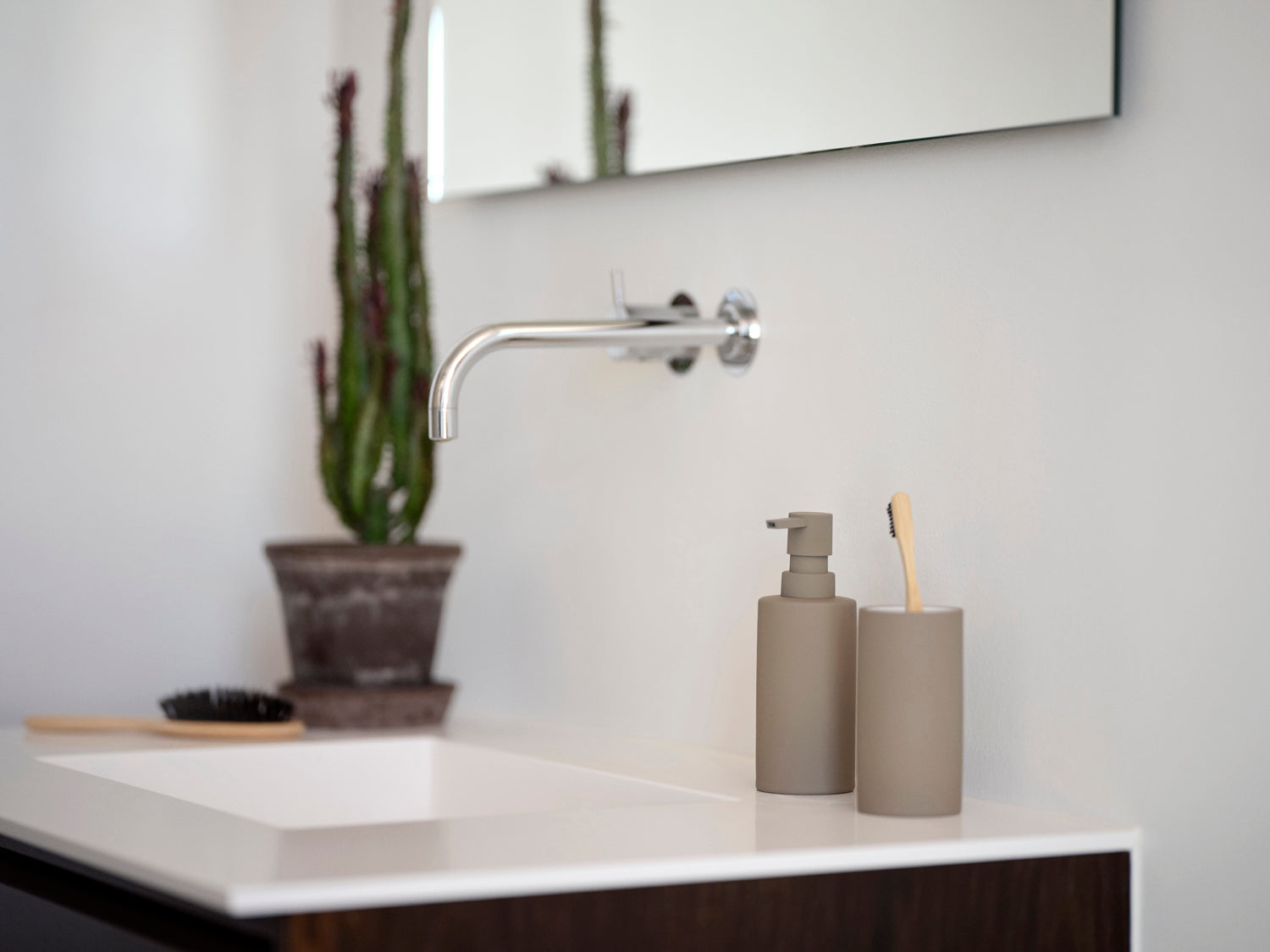 Gobelet pour brosse à dents Solo en Porcelaine Taupe Zone Denmark - Mathon - 7