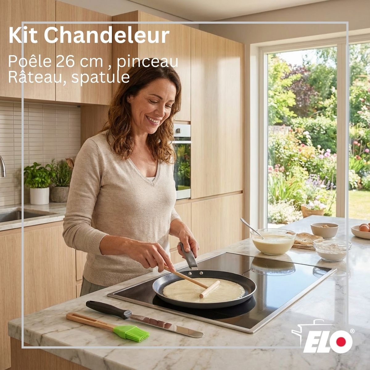 Set chandeleur crêpière 26 cm et 3 ustensiles  Ducato Elo - Mathon - 2