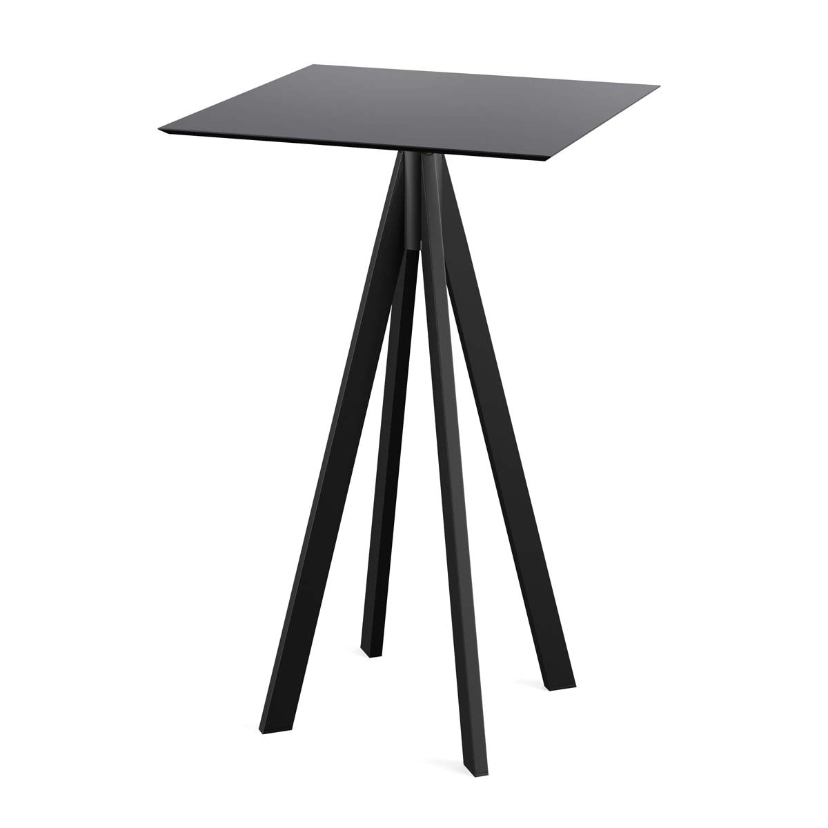 Mange-debout Infinity avec piètement noir + plateau HPL 70x70 cm - Veba - Mathon
