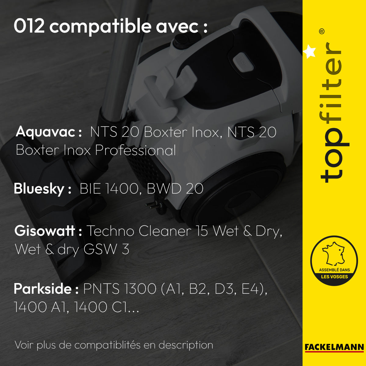 Lot de 2 sacs aspirateur Bluesky et Gisowatt TopFilter Premium TopFilter - Mathon - 2