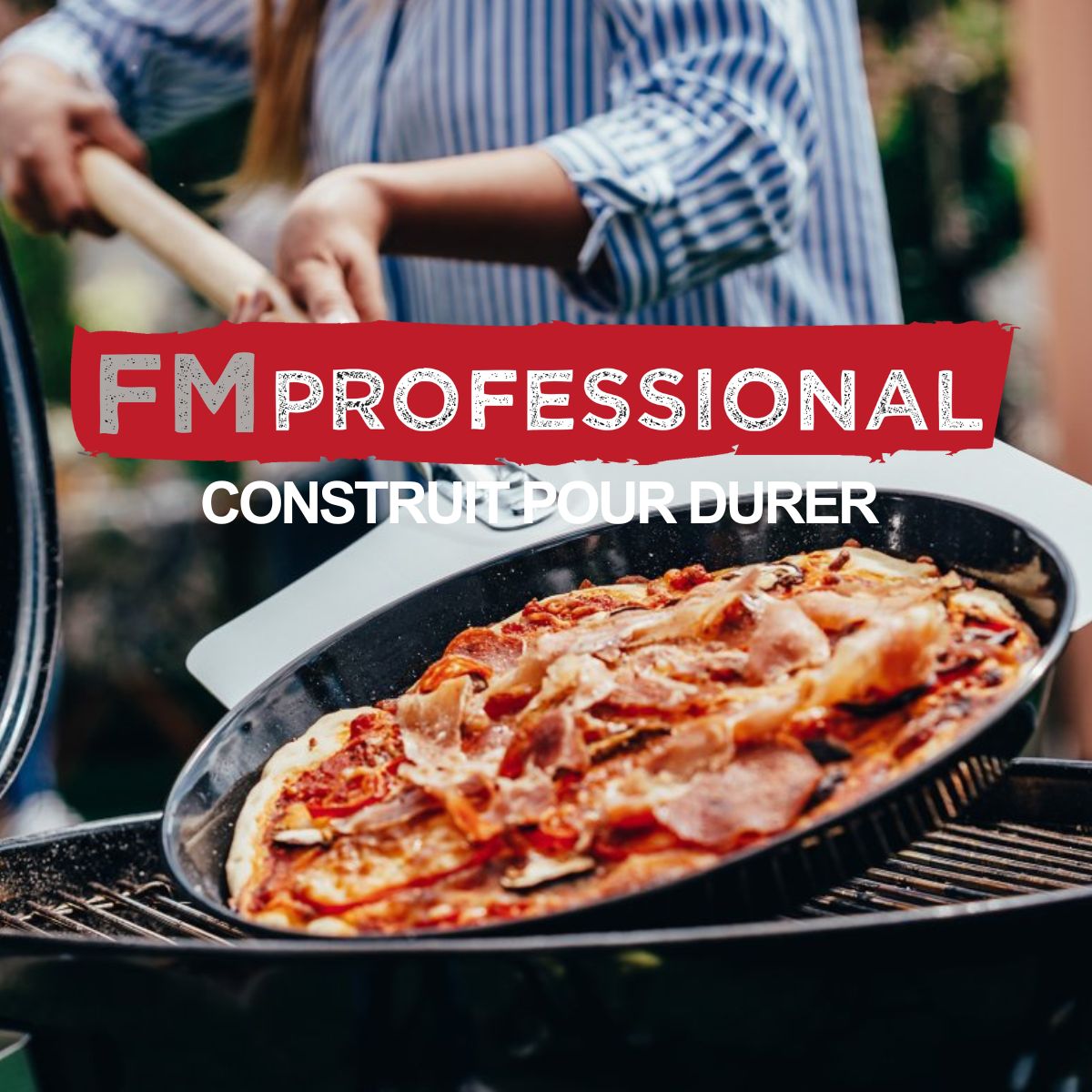 Plaque à pizza perforée ronde four et barbecue 32 cm  Barbecue FM Professional - Mathon - 6