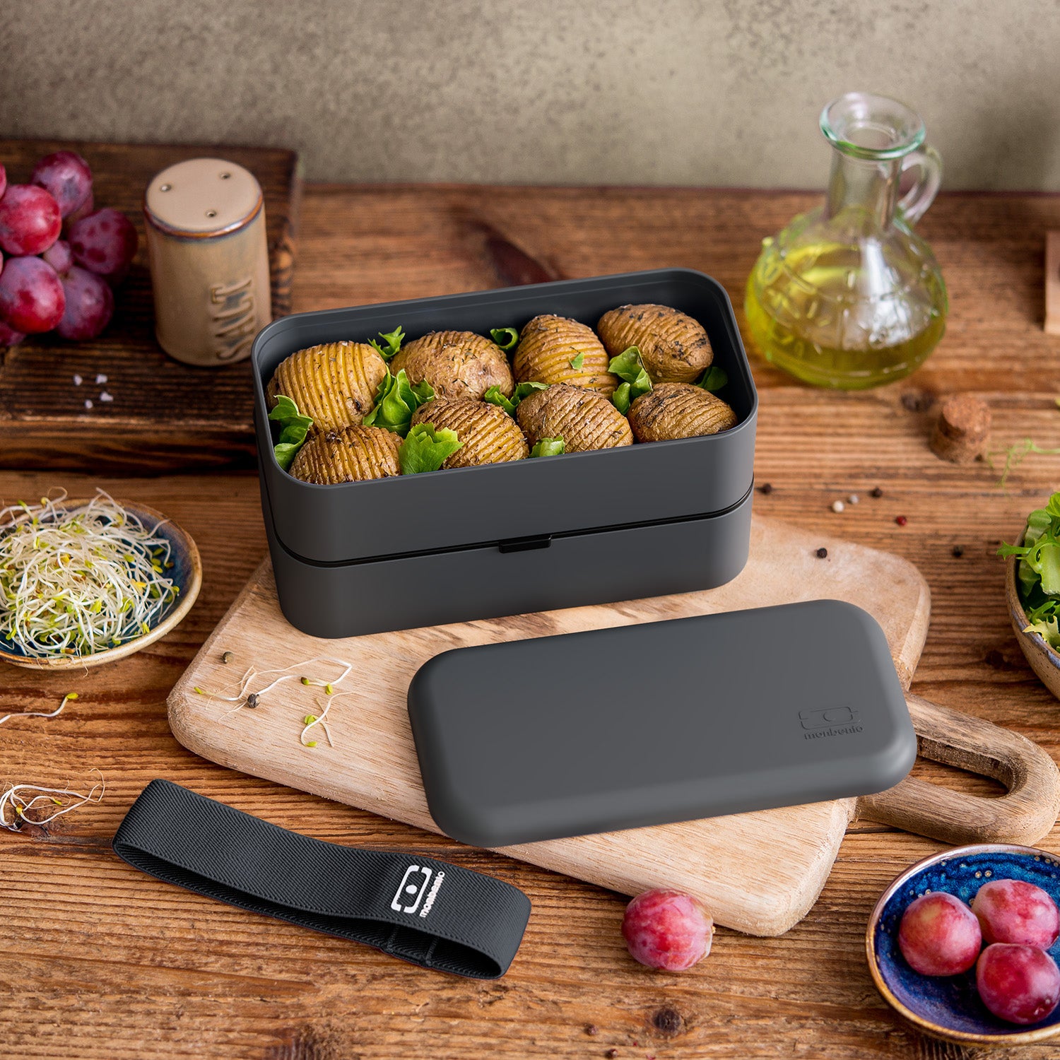 Lunch box 2 compartiments Original 1L Made in France gris Anthracite Monbento - Mathon - 6