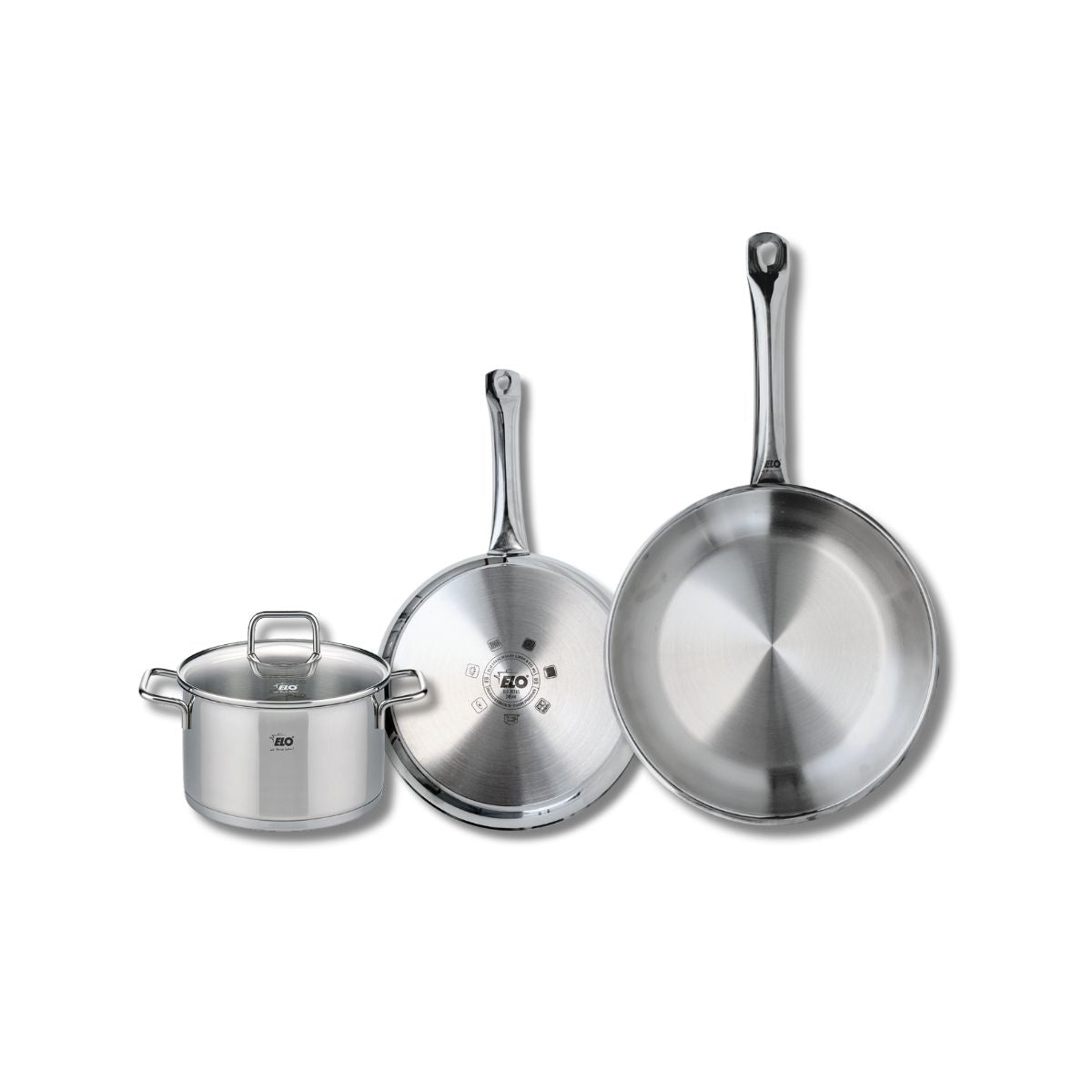 Set de 2 Poêles de cuisson 24 et 28 cm et 1 faitout 16 cm  Profi Citrin Elo - Mathon - 1