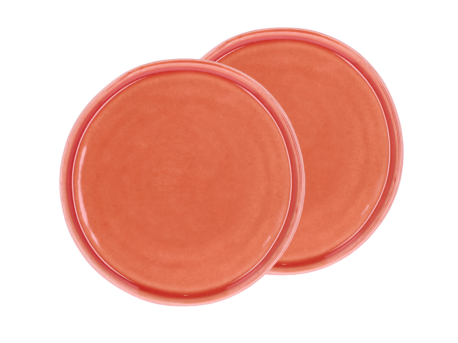 Set de 2 assiettes à gâteau STYLES en grès Orange Villa Collection - Mathon