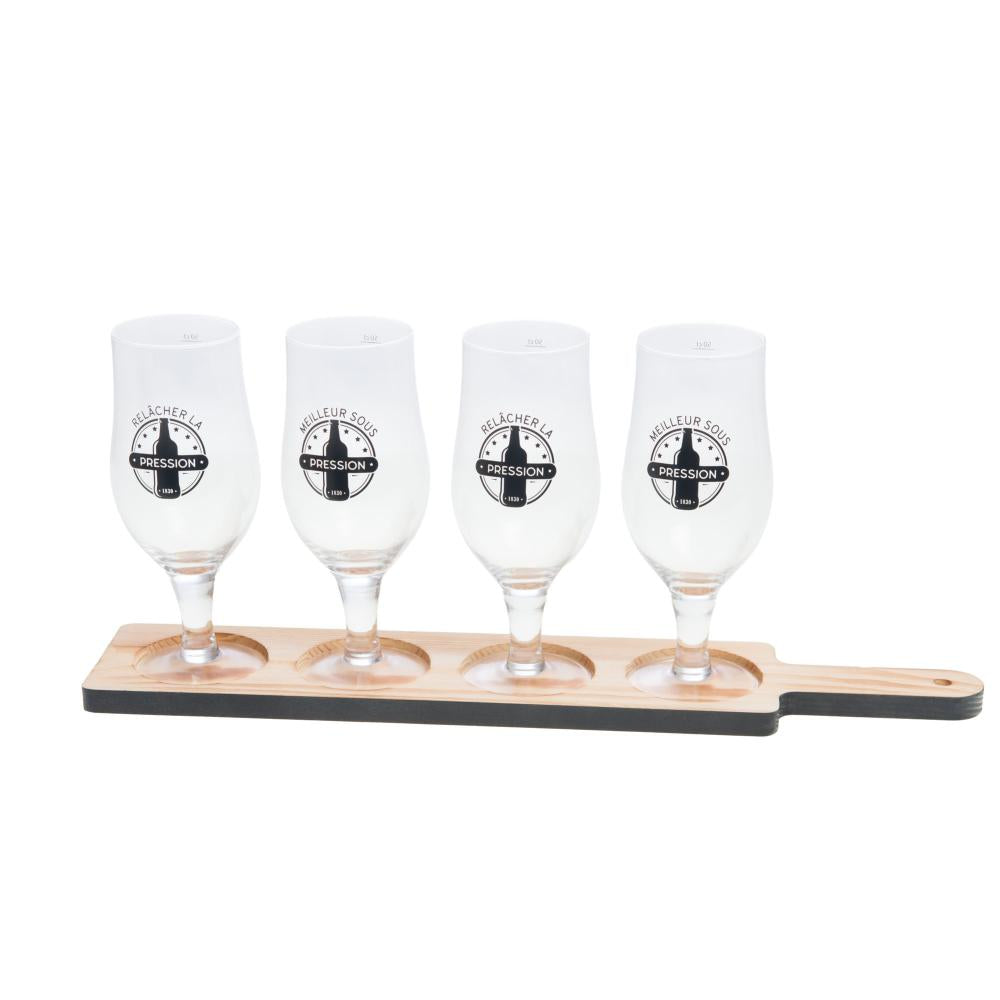 Planche à bière 4 verres pression Amadeus - Mathon - 1