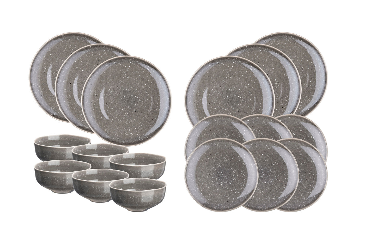 Lot de 18 set les essentiels en grès gris D Björn - Mathon - 1