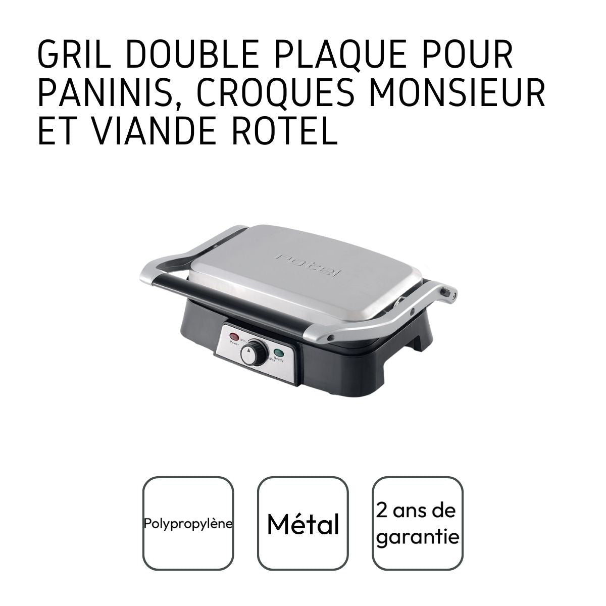 Grill à double plaque pour croque-monsieur, viande et panini Rotel Rotel - Mathon - 4