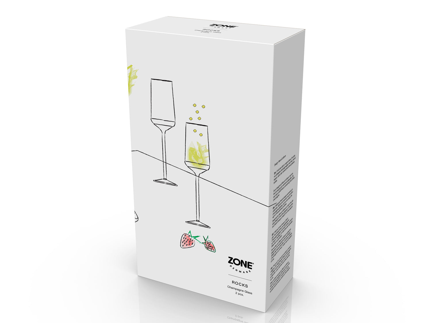 Set de 2 flûtes à champagne ROCKS 21cl Transparent Zone Denmark - Mathon - 2